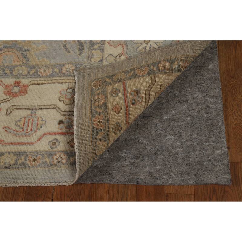 Hand Knotted Oriental 100% Wool Carpet Transitional All-Over Greys & Charcoal Oushak Area Rug - 9' 8'' X 8' 1''