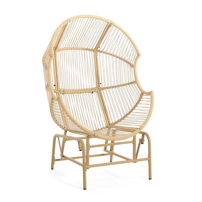 Palos Outdoor Wicker Glider Chair - Light Brown (Excluding the table) - Light Brown