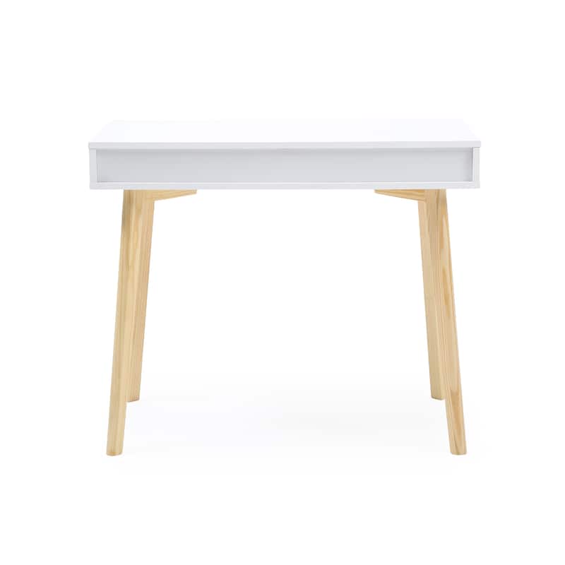 Contemporary White Austin Hardwood Home Office Desk