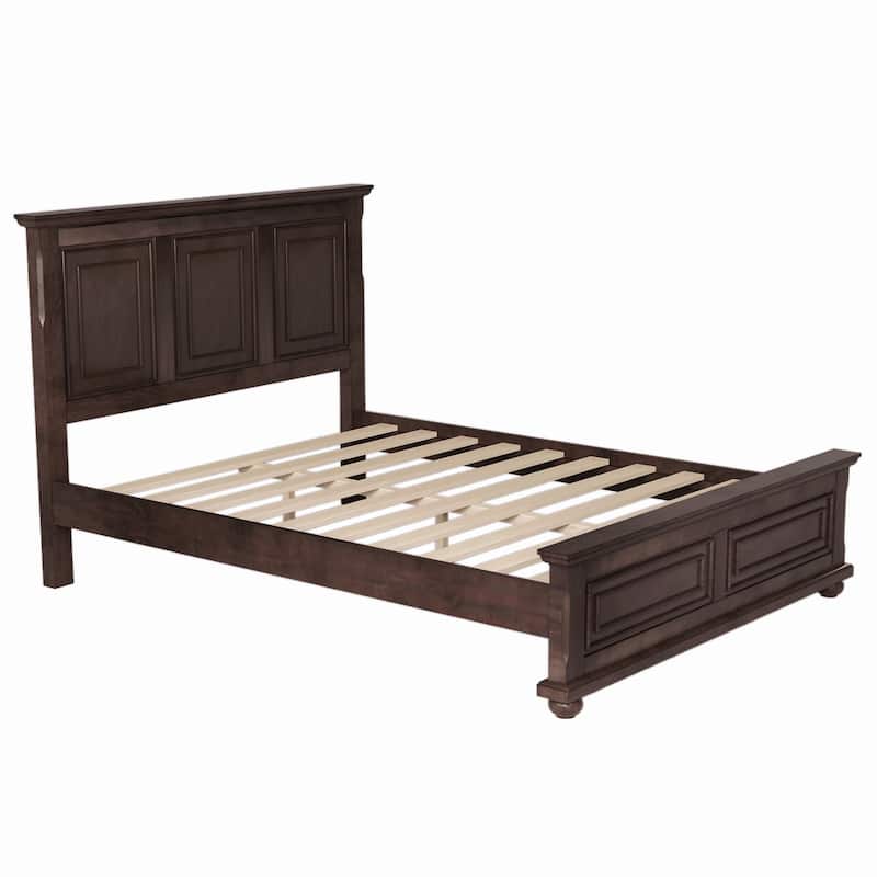 Solid Pine Wood Bed with Traditional Design by Harper&Bright Designs