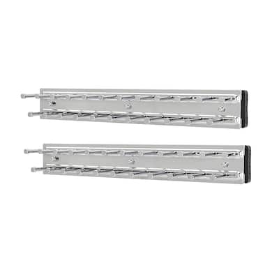 Rev-A-Shelf TRC-12CR 12-Inch Side Mount Extending Tie Rack, Chrome (2 Pack) - 1.8
