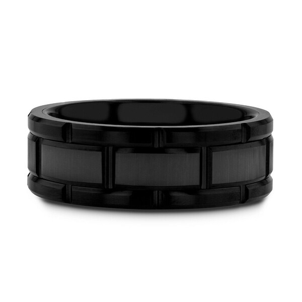 Titanium Grooved 10mm Brushed and Polished Band Size 8.5 Length Width 10