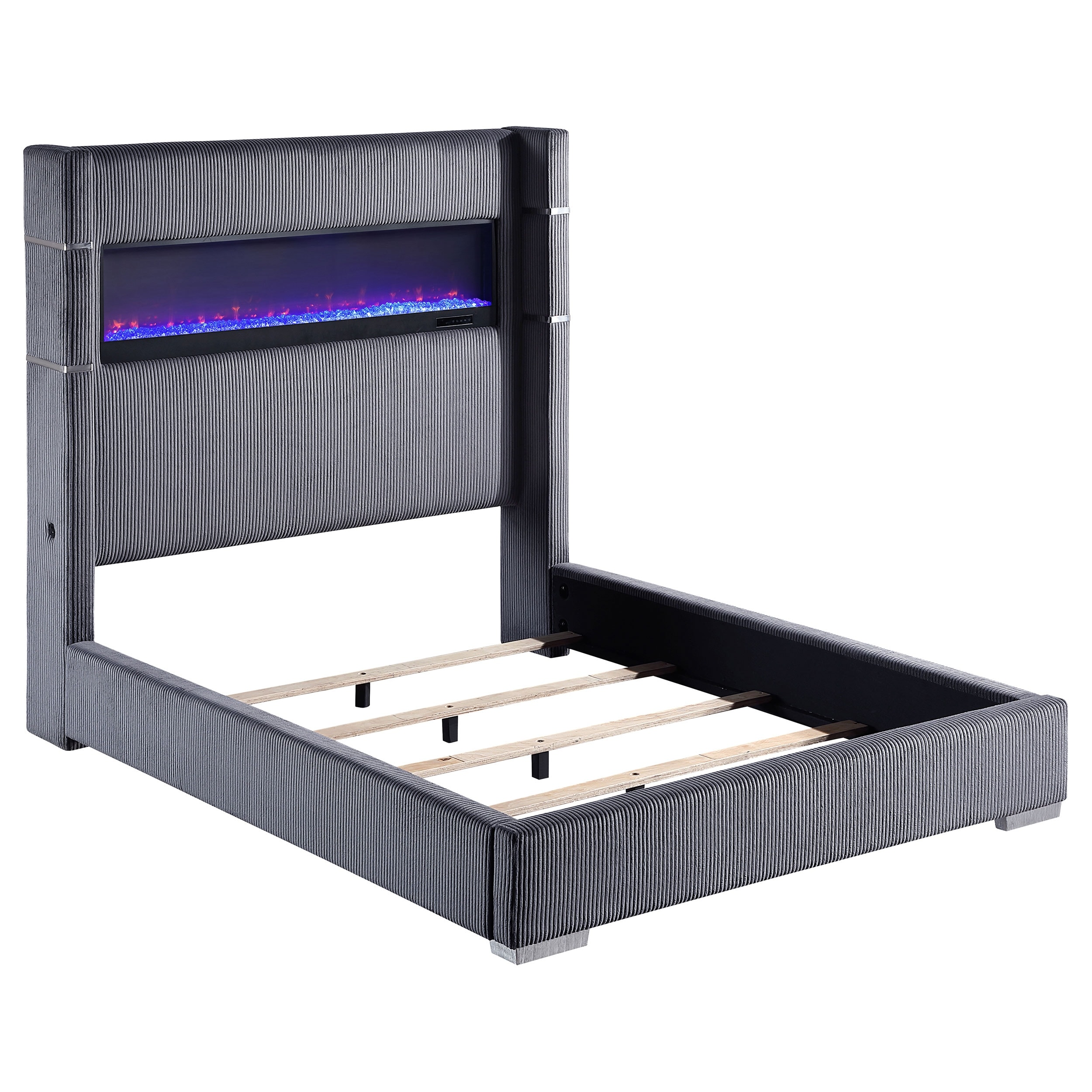 Tisdall 67-inch Upholstered Fireplace Bed