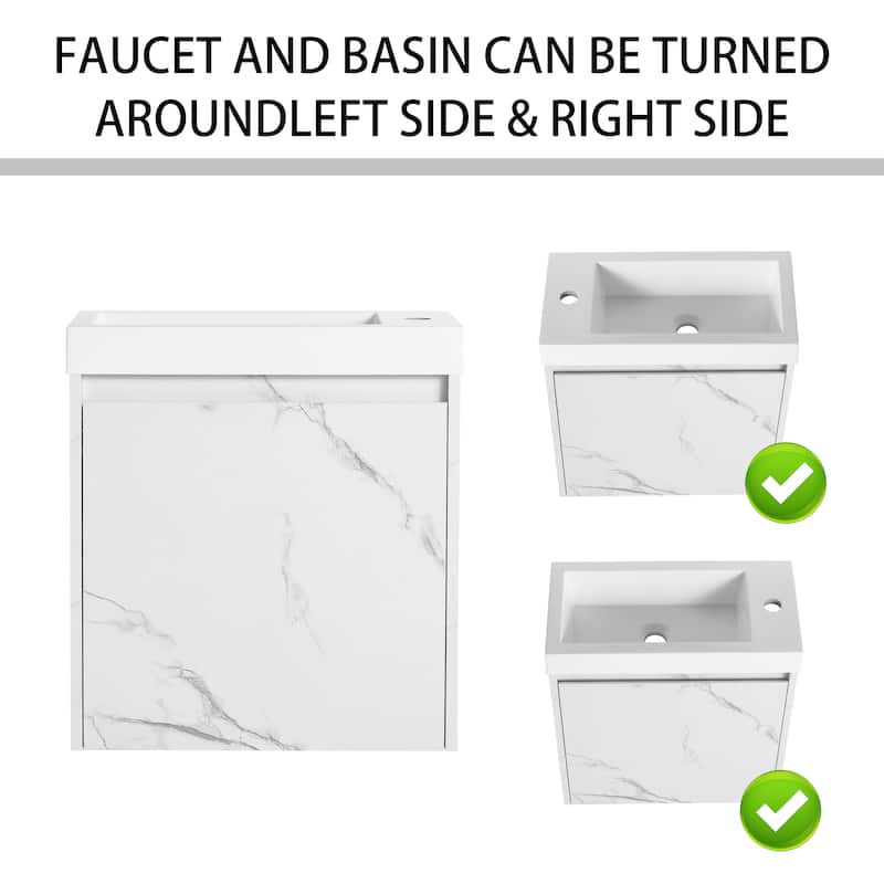 Bathroom Vanity With Sink In 20 Inch, Floating Bathroom Vanity With Soft Close Door