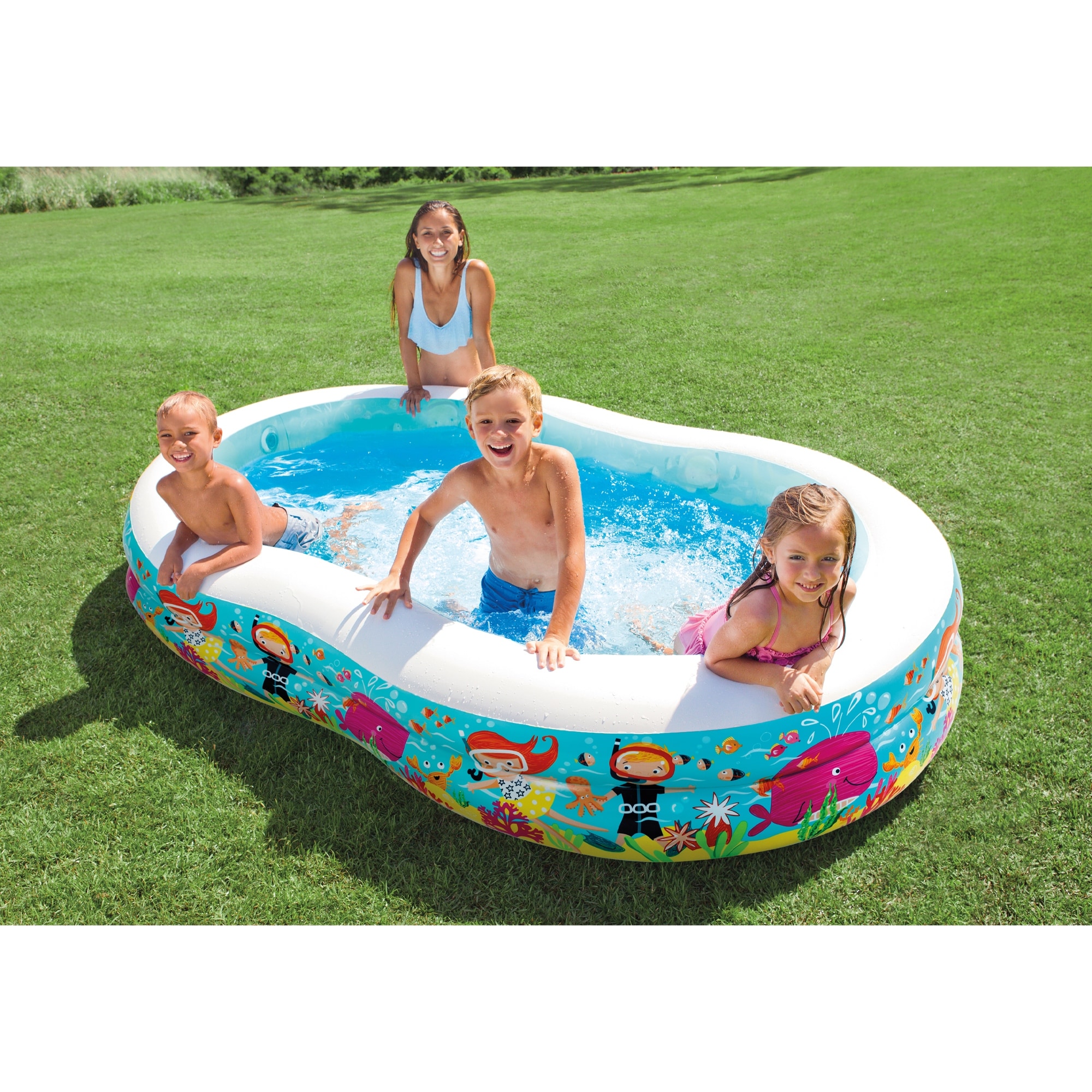 SMALL POOLS スモールプール Intex 58-in L x 58-in W Pink, Yellow, Green Round Kiddie