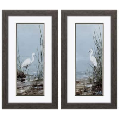 Island Egret S/2 Framed Art Under glass