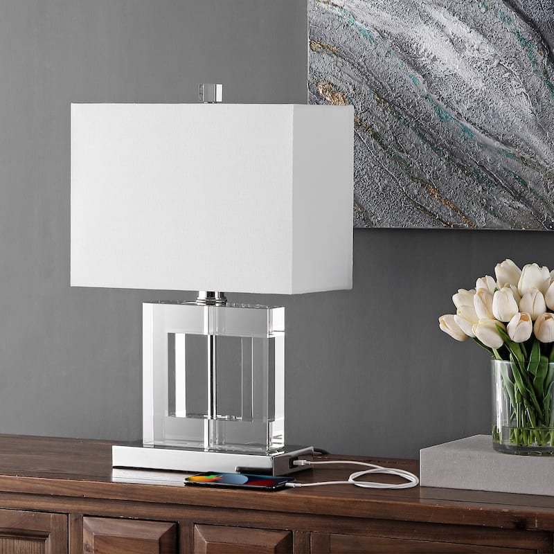 SAFAVIEH Lighting Brandi 21-inch Crystal Table Lamp - 14" W x 7" D x 21" H - 14Wx7Dx21H