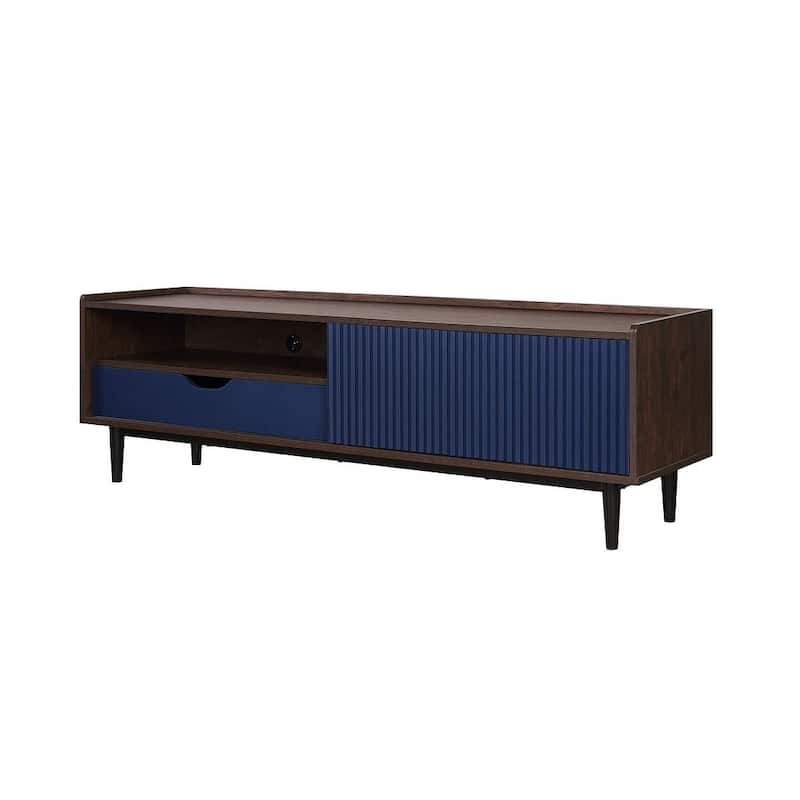 Manhattan Comfort Duane 59.25 In. Modern Ribbed Media Cabinet Console