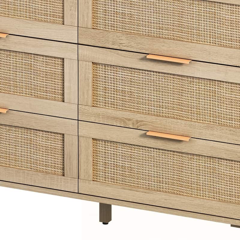 6-Drawers Rattan Storage Cabinet