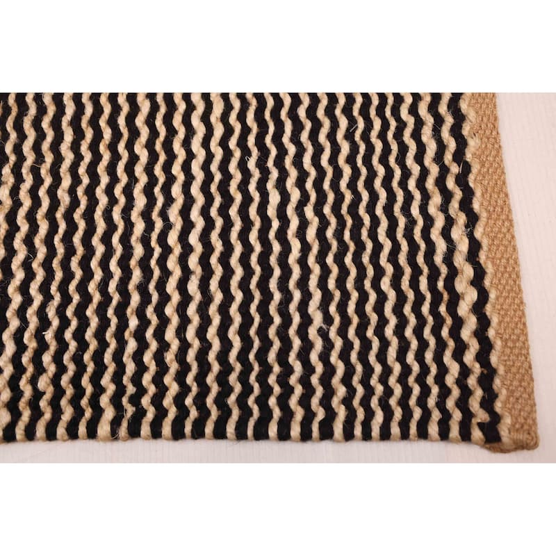 ECARPETGALLERY Braided Weave Palas Denizli Black, Tan Rug - 5'3 x 7'8