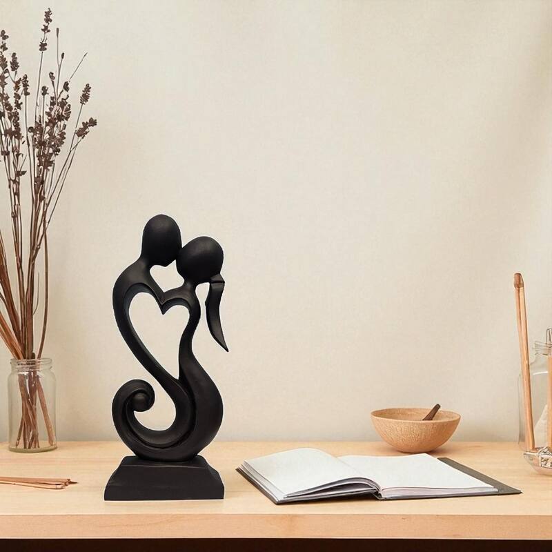 12" Wooden Handmade Abstract Sculpture Statue Handcrafted "Eternal Love" Gift Decorative Home Décor