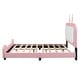 preview thumbnail 5 of 6, Full size Upholstered Rabbit-Shape Princess Bed,Full Size Platform Bed with Headboard and Footboard,White+Pink