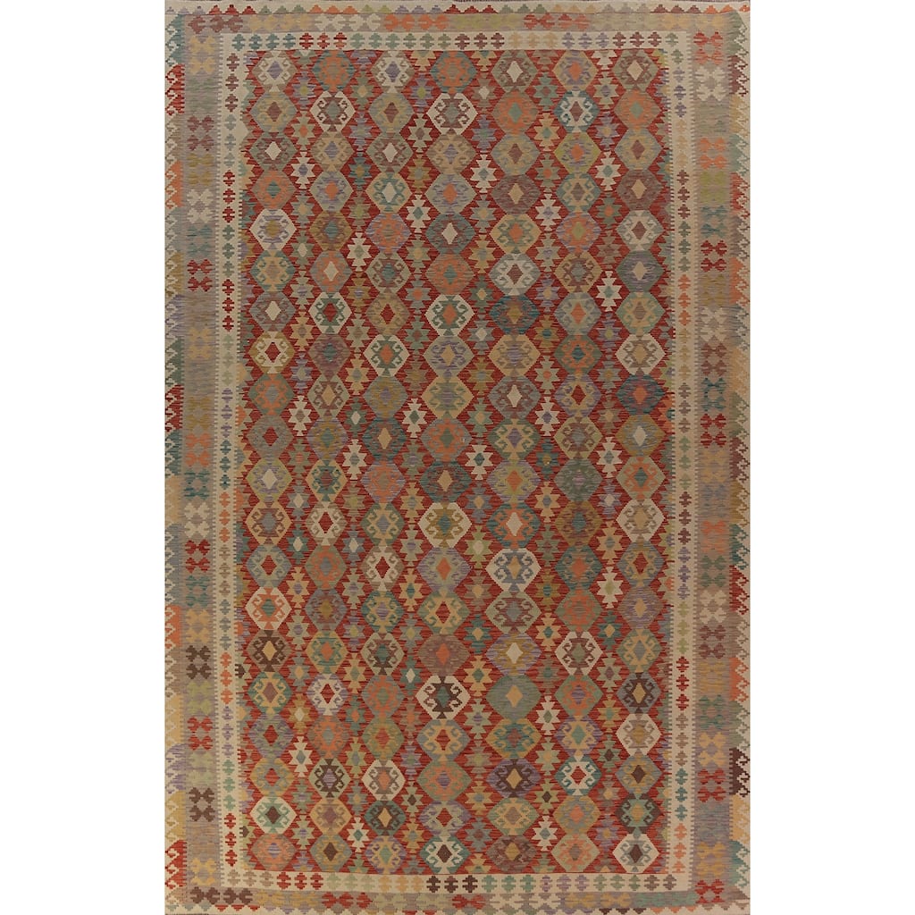 Palace Size Kilim Oriental Rug Flatweave Wool Carpet - 9'10"x 16'3"