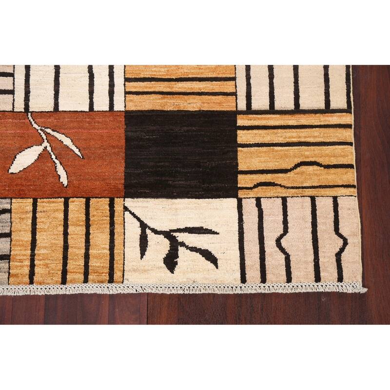 Gabbeh Kashkoli Contemporary Area Rug Wool Hand-knotted Foyer Carpet - 4'1" x 6'2"