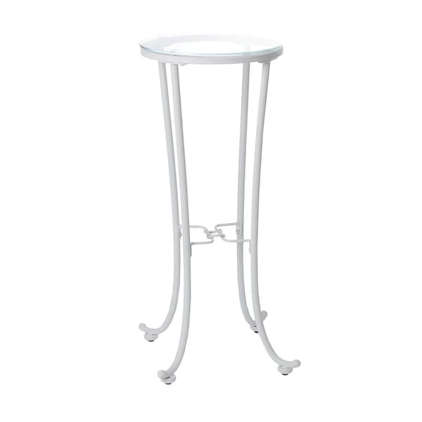 Monarch Specialties I 3334 12 Inch Diameter Gl Top Metal Monarch Specialties I 3334 12 Inch Diameter Gl Top Metal Accent Table White