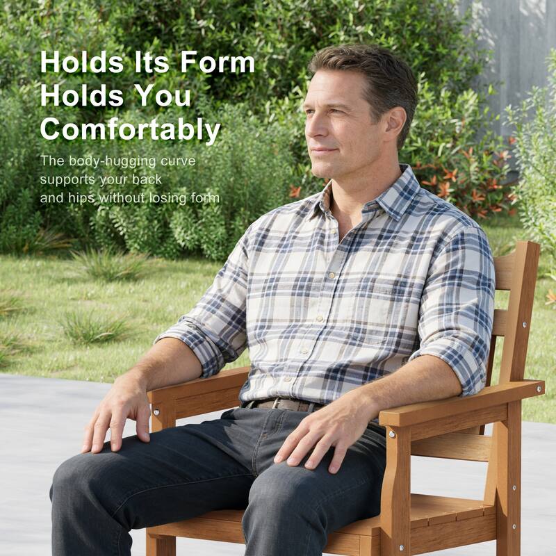 HIPS Patio Dining Chairs Ergonomic All-weather Patio Seats (Set of 2)