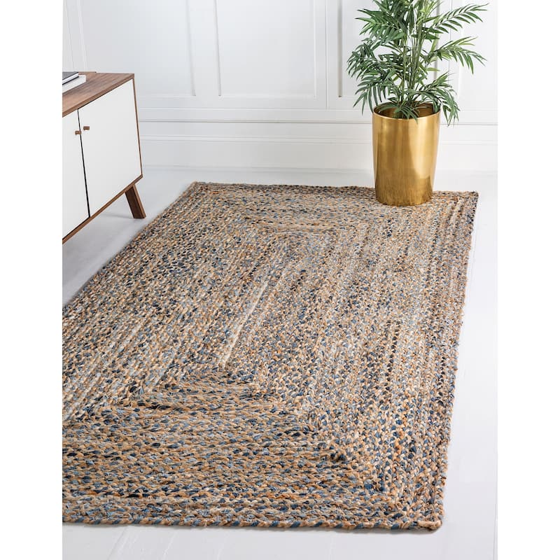 Braided Slin Collection Area Rug - 4'x6' - Blue