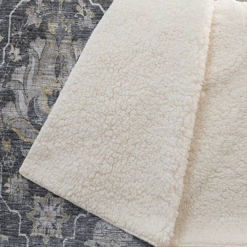 Premium Machine Washable ASB94 Traditional Global Sherpa Throw Blanket