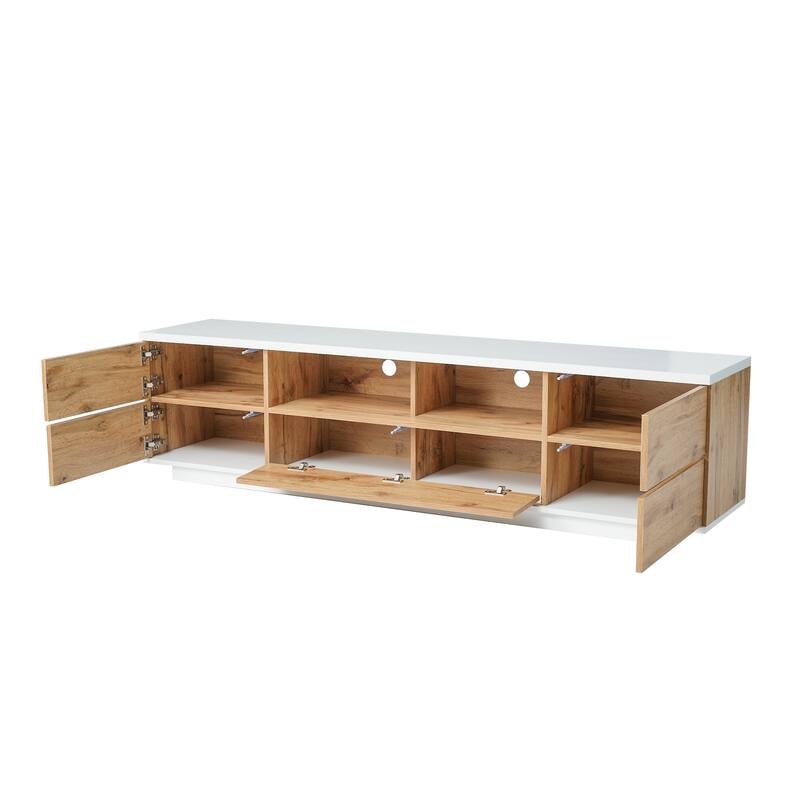 Modern TV Stand with Multi-Functional Storage, Fits TVs Up to 80-Inch, 70.8 Wide