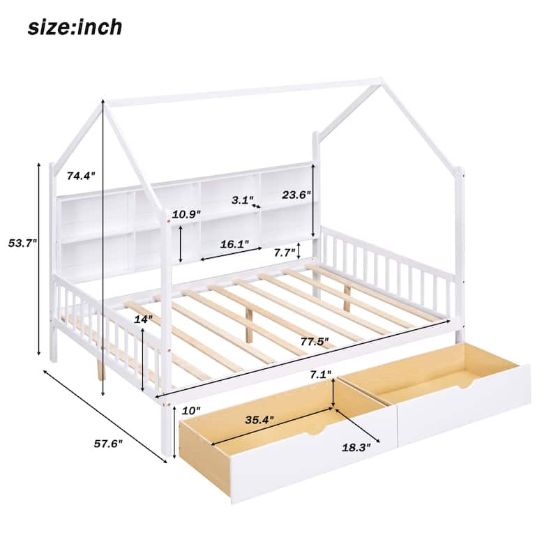 Kids Bed with Storage Shelf