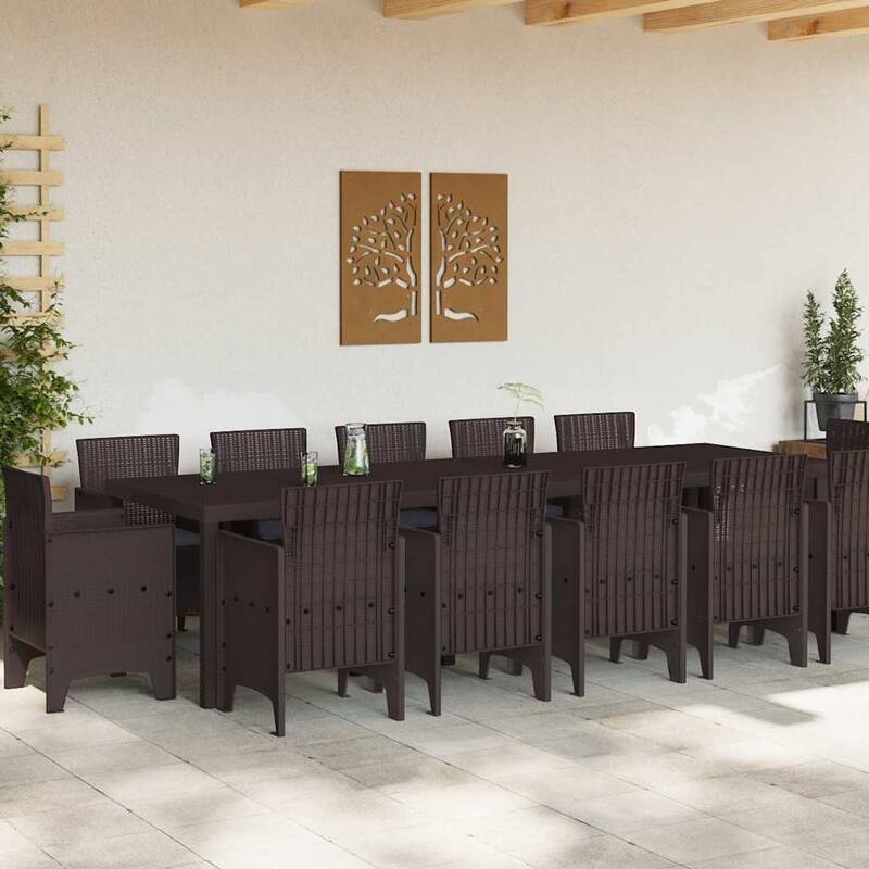 vidaXL Garden Dining Set 13 pcs Plastic - 39 x 118 x 29