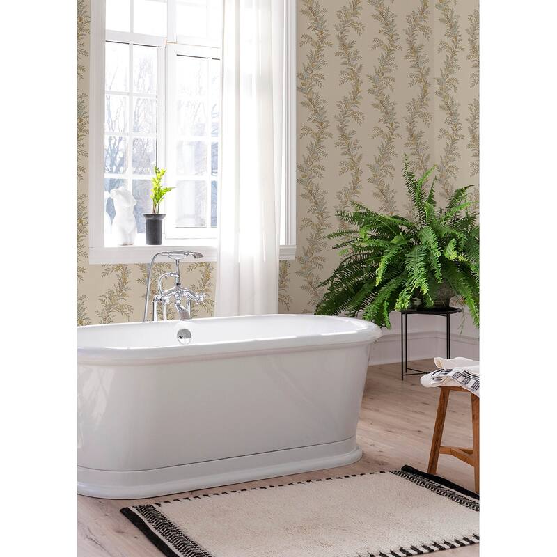 Chris Loves Julia x NuWallpaper Posy Vanilla Peel and Stick Wallpaper