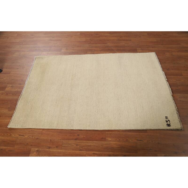 Modern Gabbeh Oriental Foyer Rug Hand-Knotted Wool Carpet - 3'4"x 5'0"