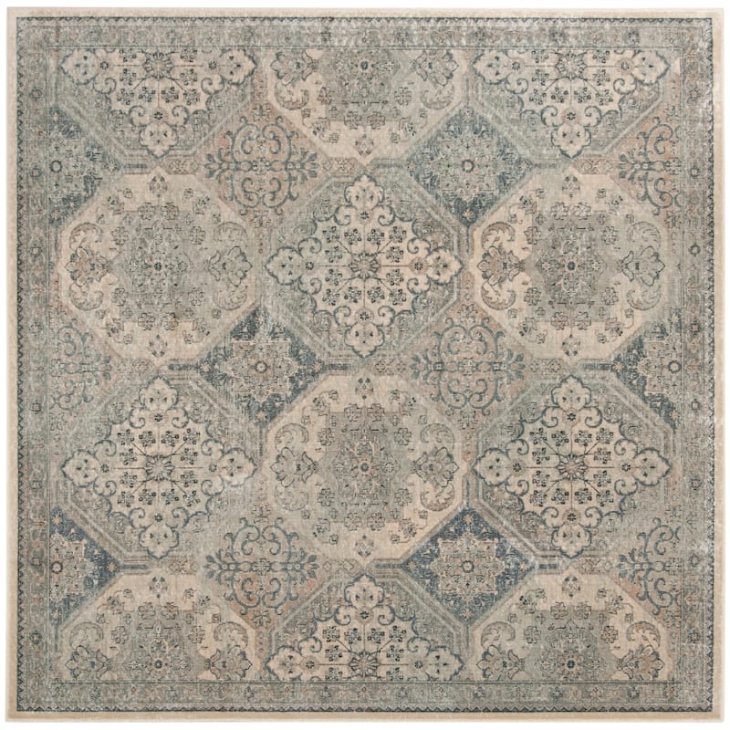 SAFAVIEH Vintage Distressed Boho Retta Oriental Rug - 6' Square - Cream/Blue