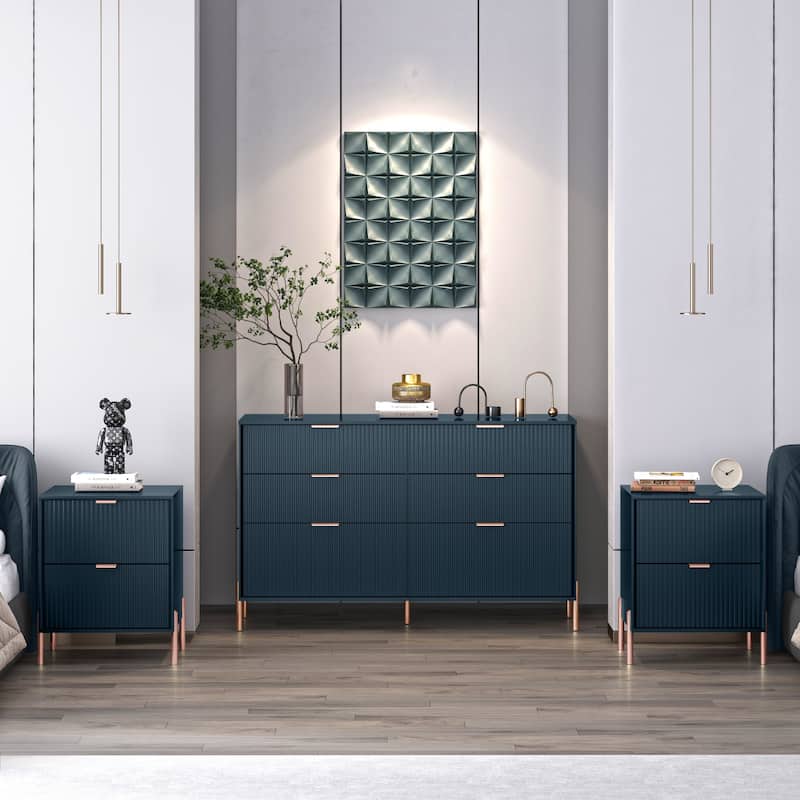 3 Piece Bedroom Set - Navy