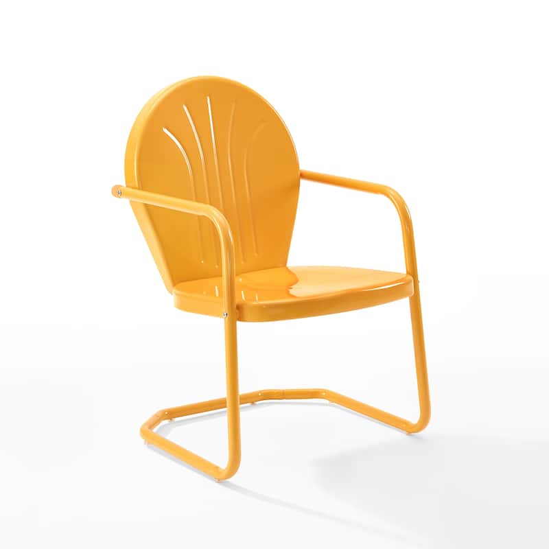 Crosley Griffith Metal Chair In Tangerine - 22 W x 28.2 D x 33.25 H