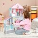 preview thumbnail 6 of 5, 3-Tier Toddler Doll House with Furniture Gift for Age 3+ - 28.34" x 9.25" x 34.25" (L x W x H)