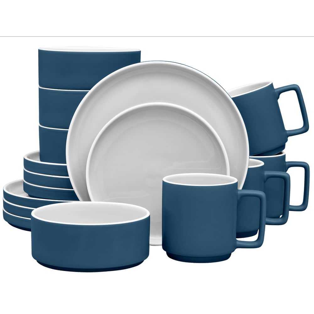 Noritake ColorTrio 16-Piece Stax Dinnerware Set, Service For 4