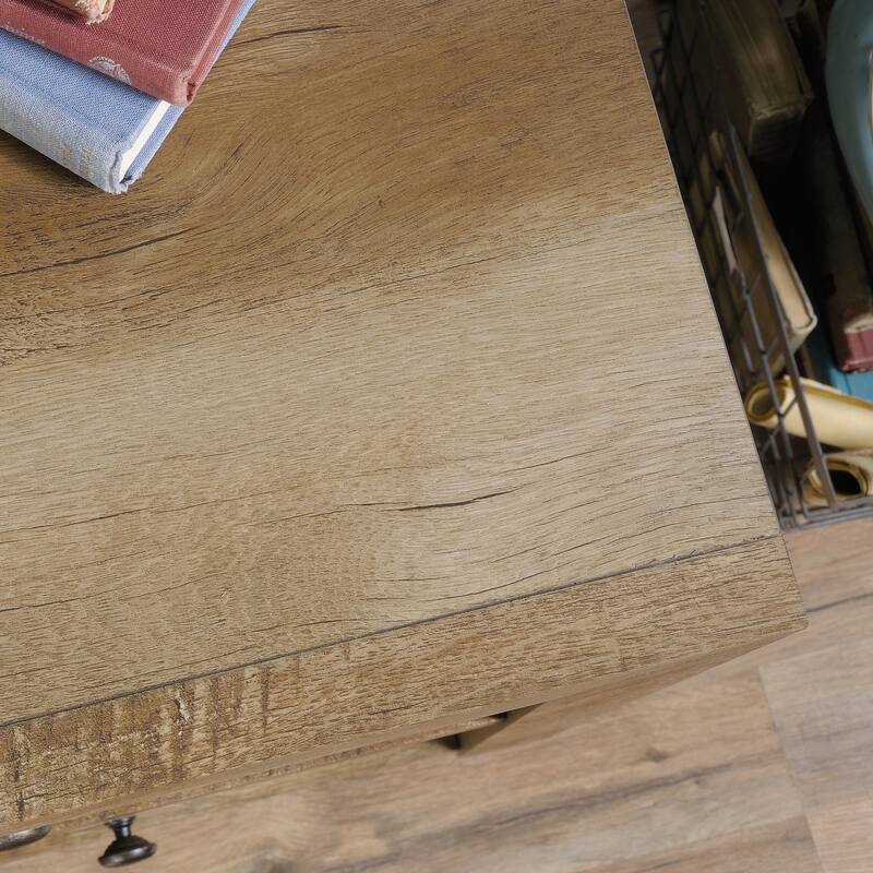 Wood Spacious Desk with Drawer and Cabinet, Brown