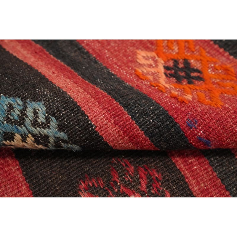 Hand Woven Oriental 100% Wool Carpet Southwestern Tribal Multi-Colored Kilim Area Rug - 9' 10'' X 6' 4''