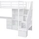 preview thumbnail 13 of 14, Twin Size Loft Bed with L-Shaped Desk and Storage Staircase, White