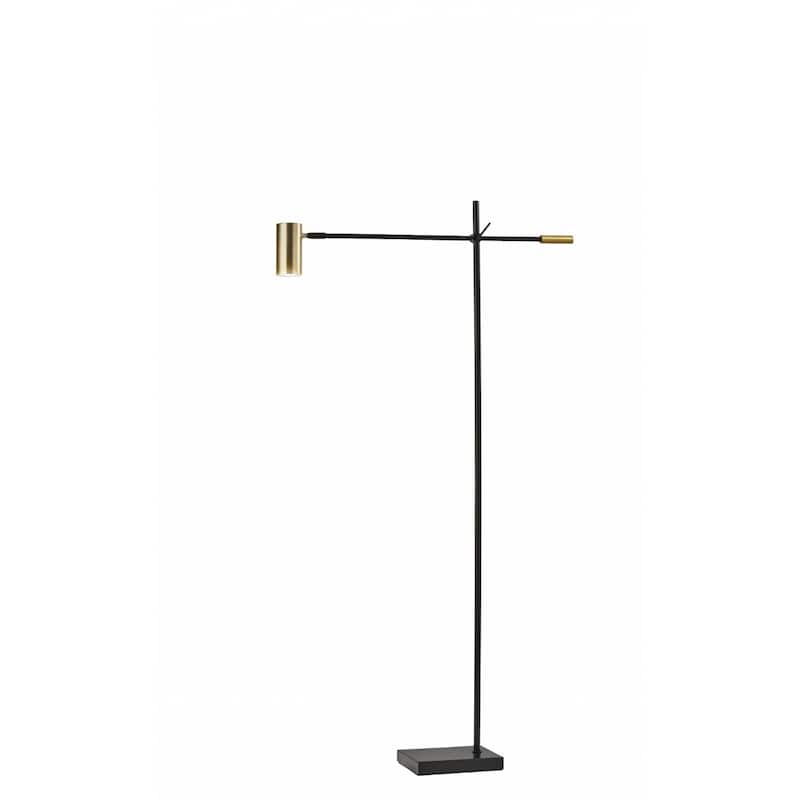 63” Adjustable LED Task Floor Lamp with 3-Way Dimmer Switch and Metal Drum Shade for Living Room - 63”H x 6.5”W x 30.5”D