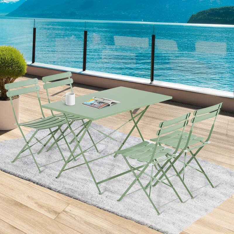 Outdoor 3-Piece Bistro Set, Foldable Patio Dining Sets, Rust-Resistant, Lightweight, Easy to Clean, for Balcony, Garden, Pool