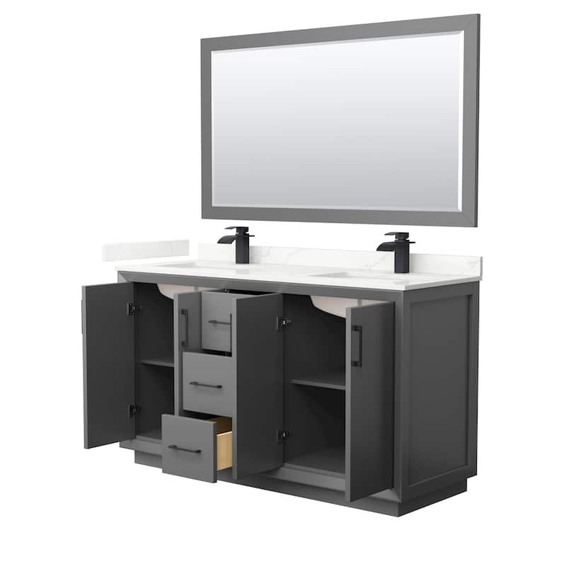 Wyndham Collection WCF414160D-QTZ-UNSM58 Strada 60" Free Standing