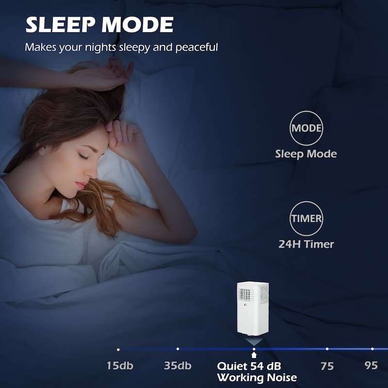 8000 BTU Portable Air Conditioner Evaporative Cooler, 4-in-1 AC Fan with Dry Mode, Remote Control