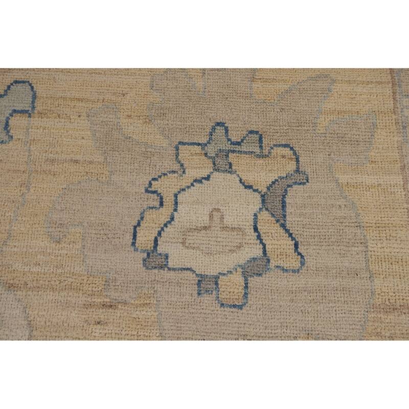 Vegetable Dye Oushak Oriental Large Rug Handmade Yellow Wool Carpet - 10'1"x 13'6"