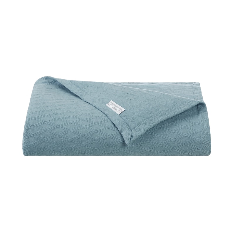 Aston & Arden Eucalyptus Tencel and Cotton Thermal Blanket - Twin - Teal