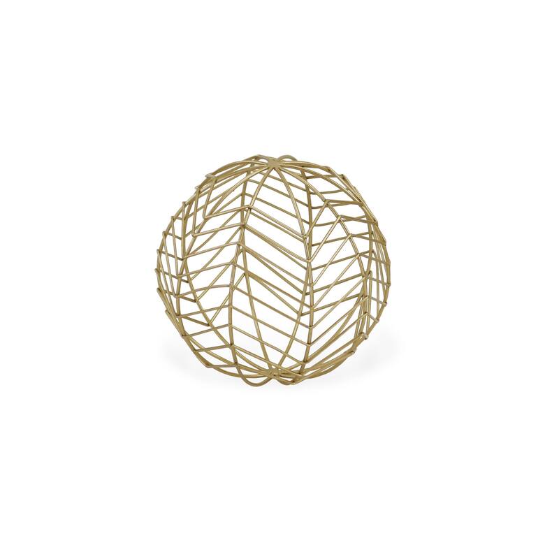 HomeRoots 7" Gold Metal Decorative Orb - 7' X '7' X '7