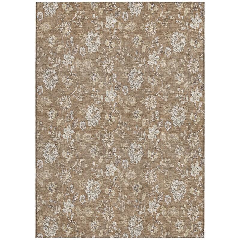 HomeRoots Floral Transitional Rectangle Outdoor Rug