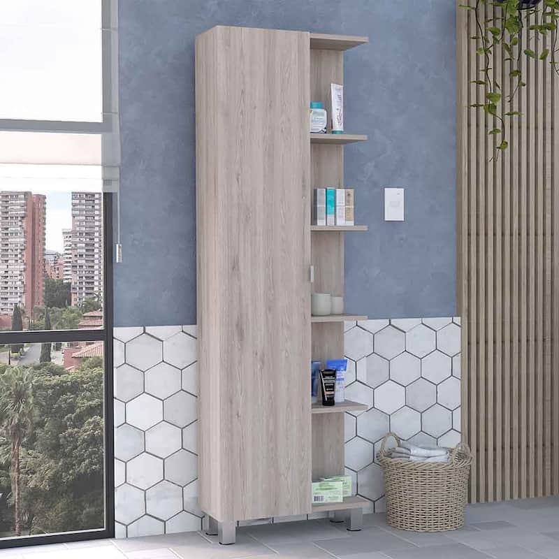 Corner Cabinet Womppi With Five Open Shelves