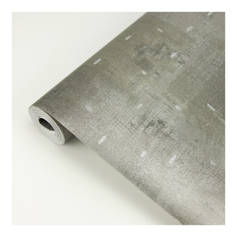 Brewster Portia Pewter Distressed Texture Wallpaper - 21 x 396 x 0.025