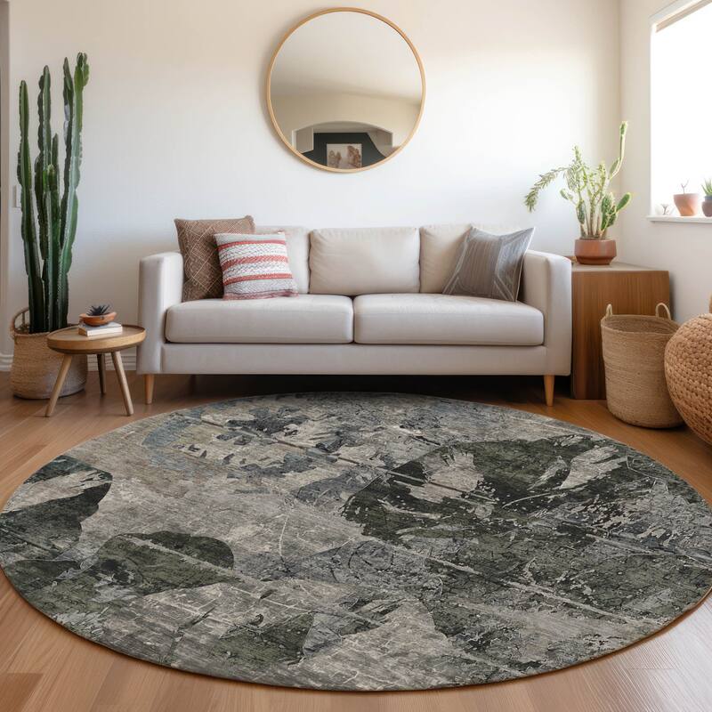 Gasi Artistic Abstract Weather Resistant Blended Style Runner Outdoor Rug
