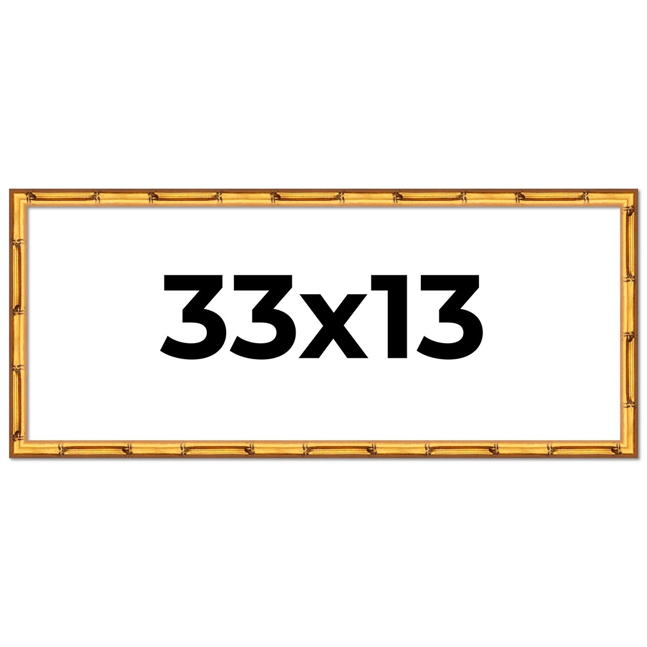 33x13 Frame Gold Bamboo Solid Wood Picture Frame | 1 Inch Moulding