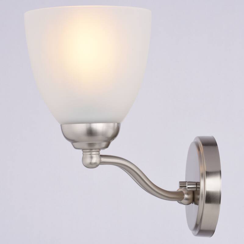 Bellwood Traditional Bathroom Vanity Wall Lighting Fixture, Glass Shade, Dimmable, LED Compatible, Over the Mirror Mount