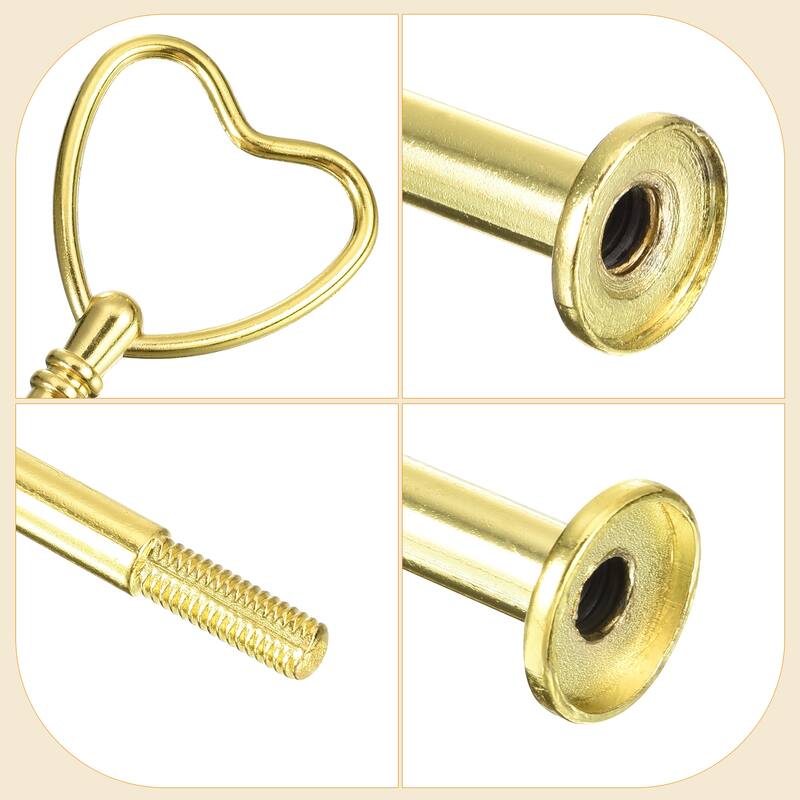 6 Set Cake Tray Stand Handle Plate Hardware Fitting, 3-Tiers Heart