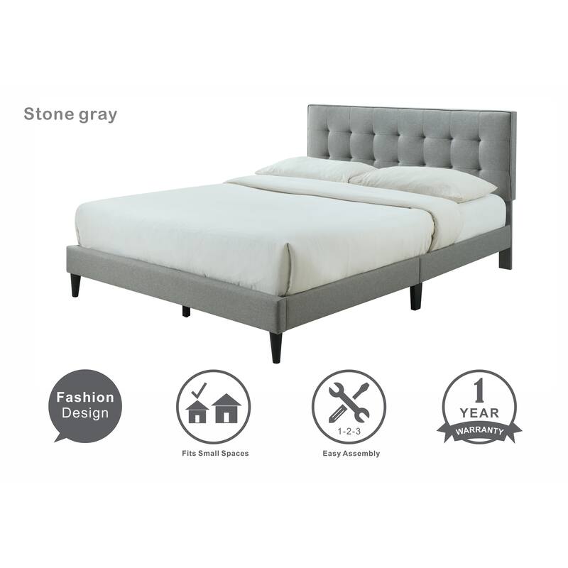 Ella by Ovis Upholstered Tufted Platform Bed Frame